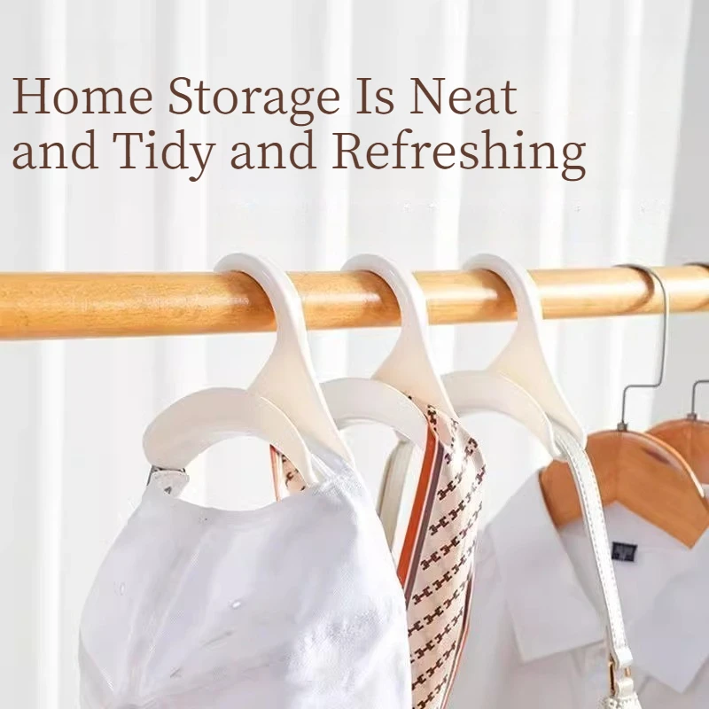 5Pcs Curved Bag Hooks Non-Mark Plastic Closet Organizer for Handbags Scarves Ties Belts Hats Wardrobe Space Saving Storage Rack