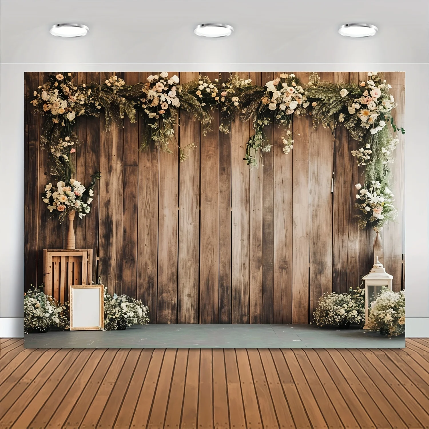 1pc Hochzeit Hintergrund einfache Blumen Holzwand Hintergrund Braut geschenk geben Zeremonie Fotografie Hintergrund Vorschlag