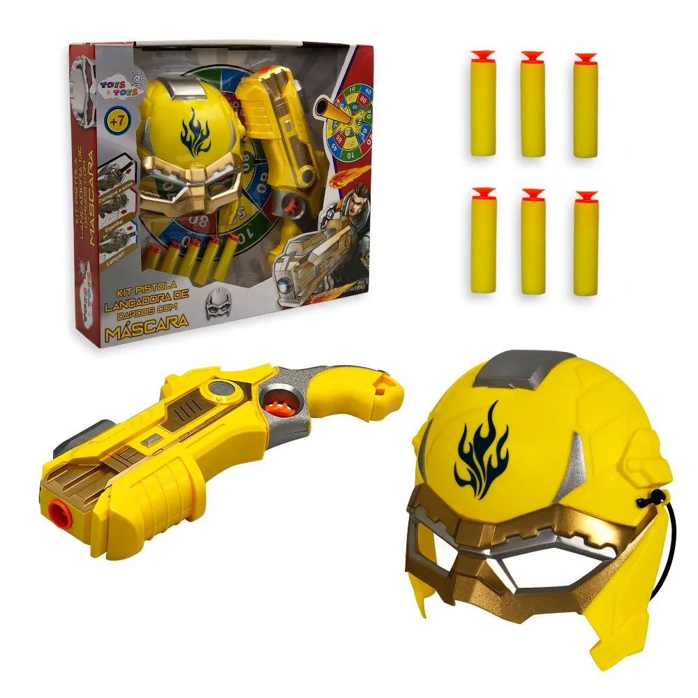 Darts Launcher Pistol Kit with Yellow Mask