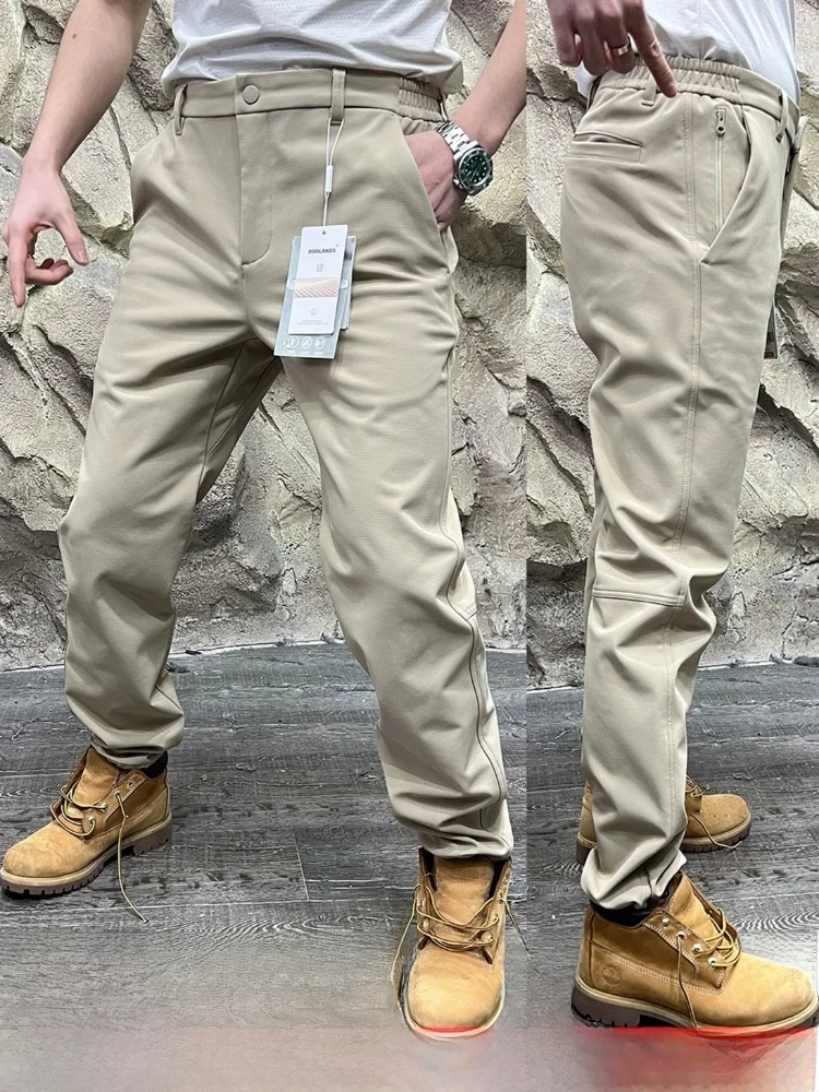 

Thiened Fce Outdoor Men's Casual Long Pants Windproof Waterproof Autumn Winter Heavyweight Warm Straight Leg Trousers