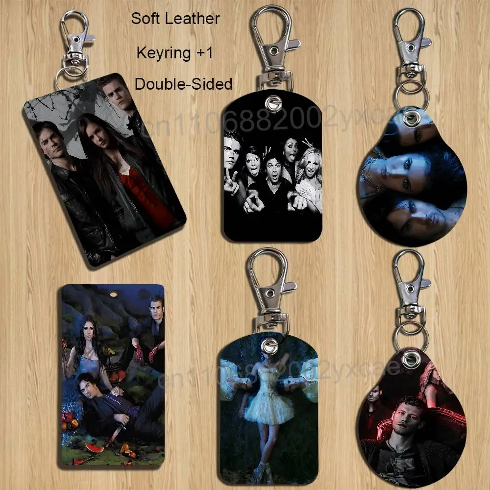 TVD movie The Vampire Diaries Card Holder Keychain Key Ring Door Lock Access Protective Case For Security Gift
