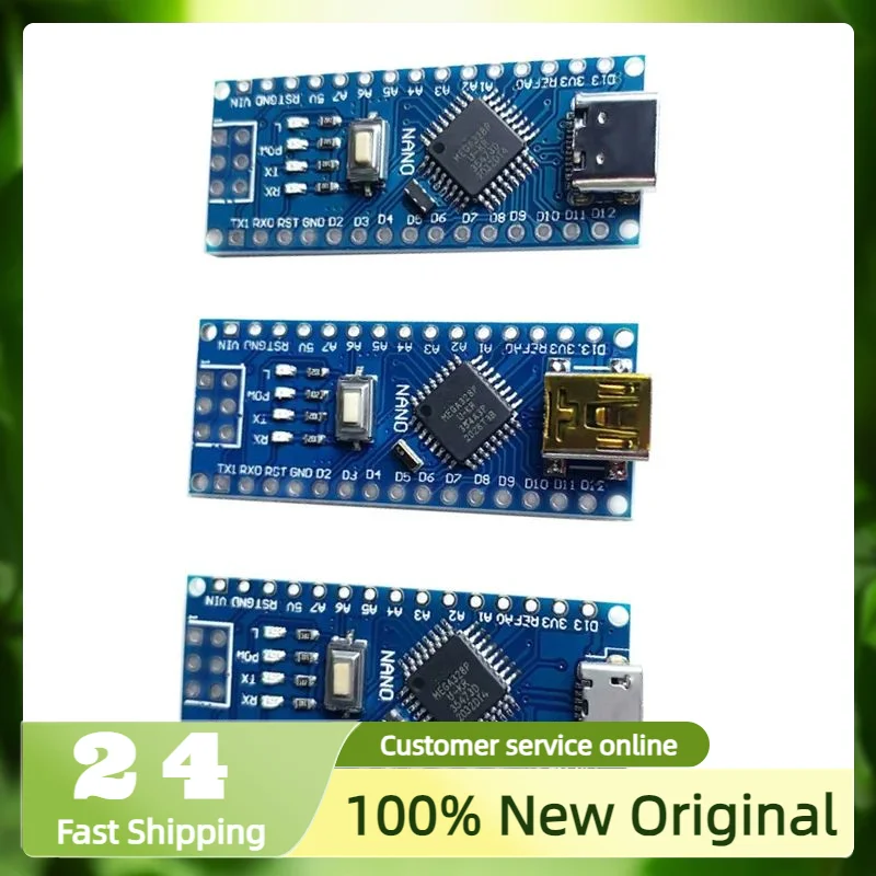 Mini / Type-C / Micro USB Nano 3.0 con il controller Nano compatibile con bootloader per driver USB arduino CH340 16Mhz ATMEGA328P