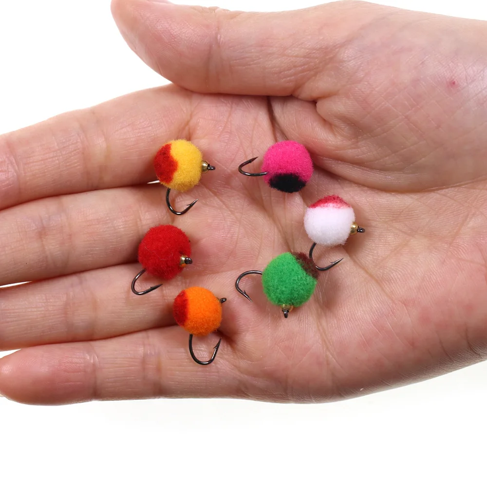 12pcs Fishing Baits Lure Copper Ball Head Soft Fish Egg Fly Bait Set Trout Salmon Fly Fishing pesca kits de pesca completo 낚시