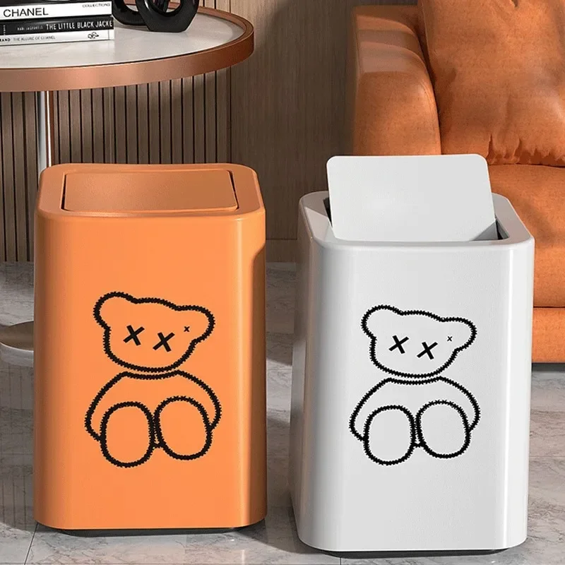 Household Trash Can with Shake Lid High Value Paper Basket for Toilet Living Room Office Bathroom Kitchen Wholesale