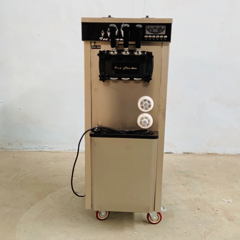 

Commercial Soft Ice Floor Standing Ice Cream Machine, 3 Flavors, 2 Hoppers, 3 Dispensers, Used In Restaurants And Snack Shops