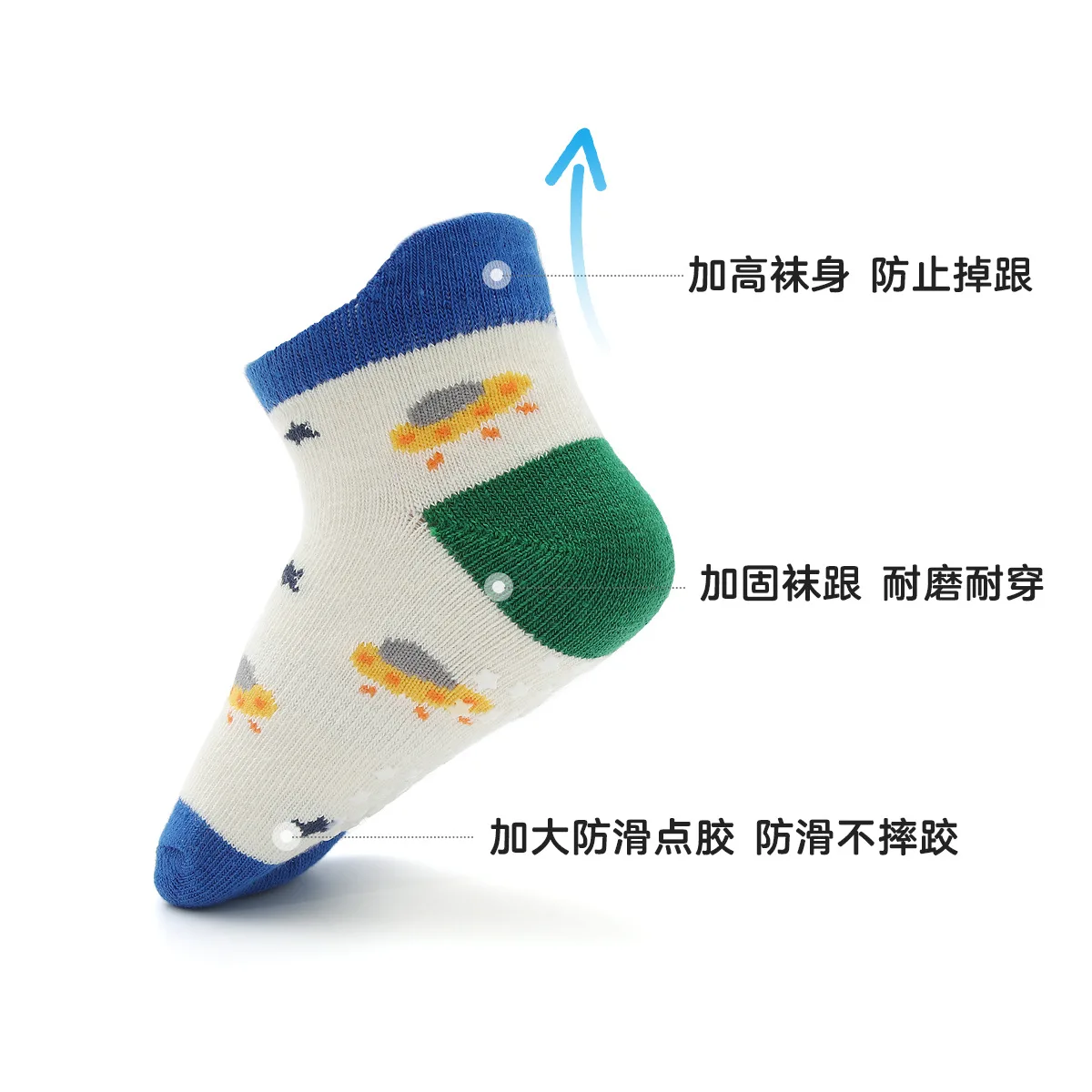 12 زوجًا من جوارب الأطفال المطبوعة على شكل حيوانات كرتونية، جوارب قطنية ناعمة غير قابلة للانزلاق قابلة للتنفس لجميع المواسم للأولاد الصغار والأطفال الرضع