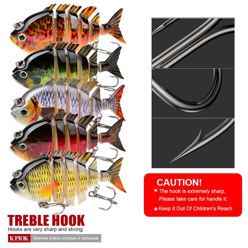 8cm16g Multi-jointed Swimbait Fishing Lures Lifelike Tilapia Shape Hard Bait Lure With Treble Hook Multi Jointed Lures For Bassv - view 5
