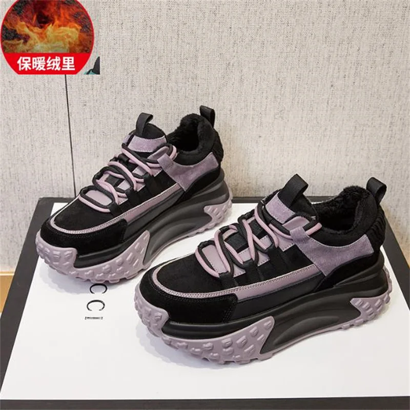 6cm Chunky dermis Sneakers Platform Shoes Wedge for Women Casual Shoes Breathable Summer Shoes Women Fashion Sneakers 35 40