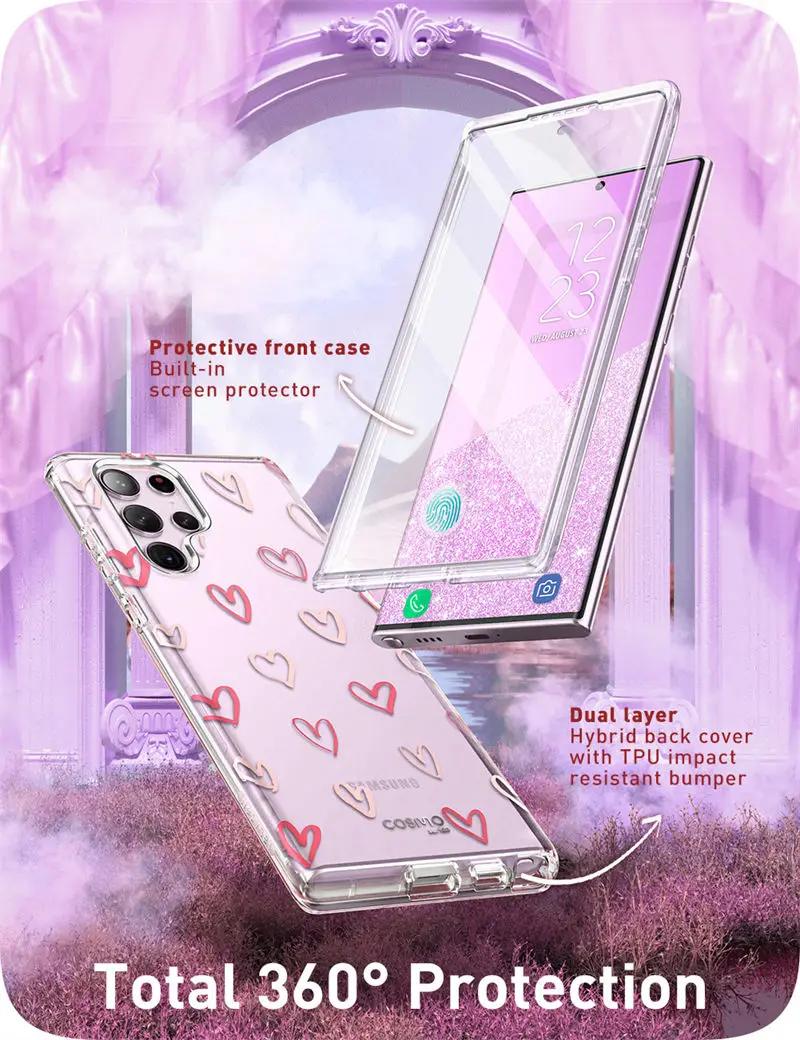For Samsung Galaxy S23 Ultra Case 6.8“ (2023 Release) I-BLASON Cosmo Slim Stylish Protective Case with Built-in Screen Protector