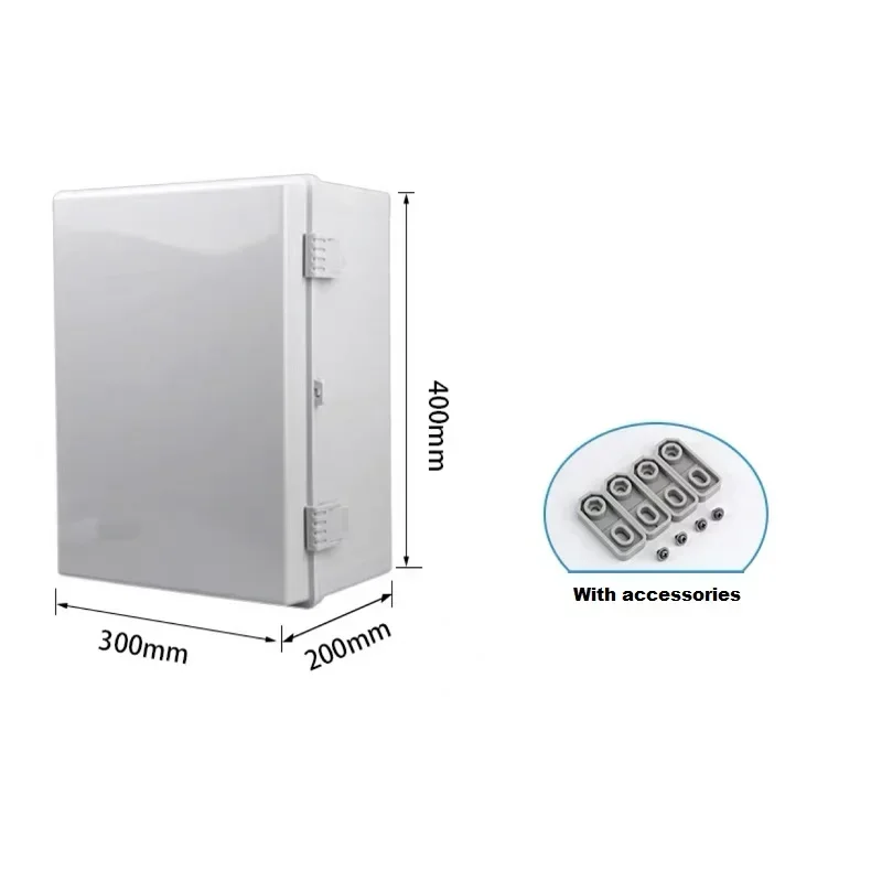 400*300*200 MM IP67 Waterproof Gray/Transparent Cover Enclosure Juction Box ABS Plastic Outdoor Electronic Instrument Hinge