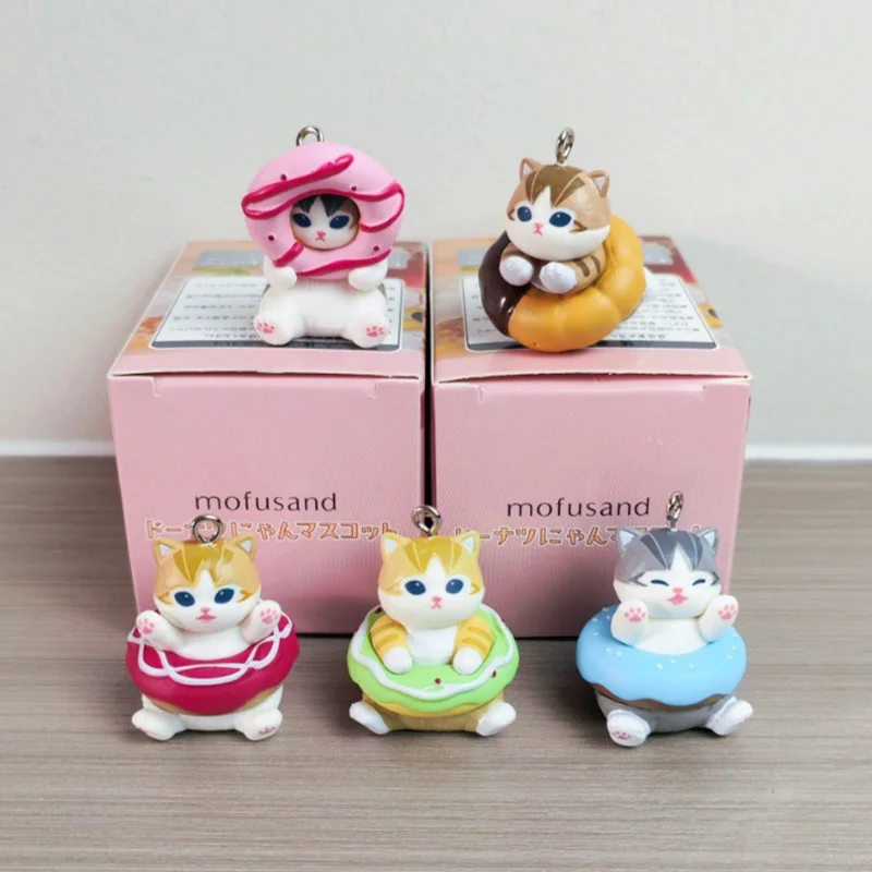 

5pcs/Set Cute Donut Mofusand Cat Blind Box Toys Mofuseands Cat Keychain Pendant Mini Anime Figure Bag Charm Gifts For Collectors