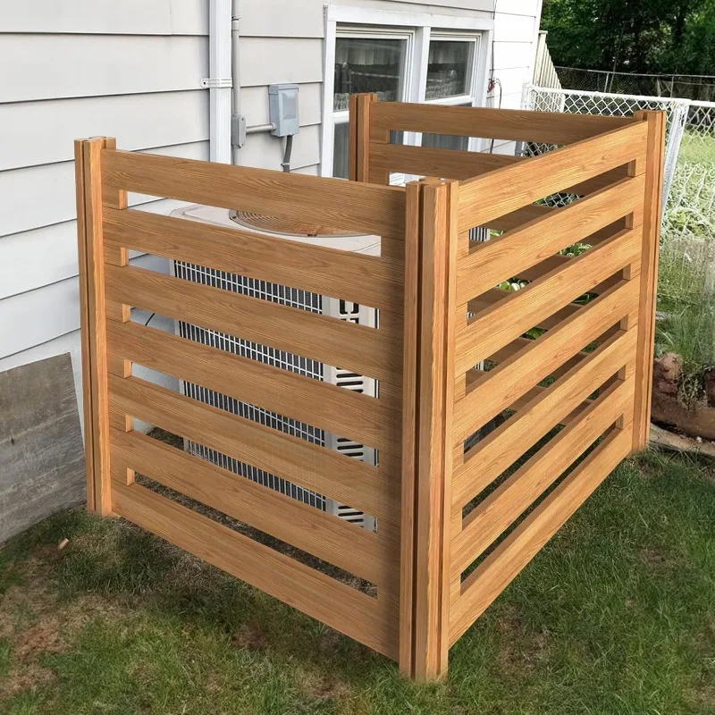 Air Conditioning Fence Wood Compost Bin 3 Panels 36