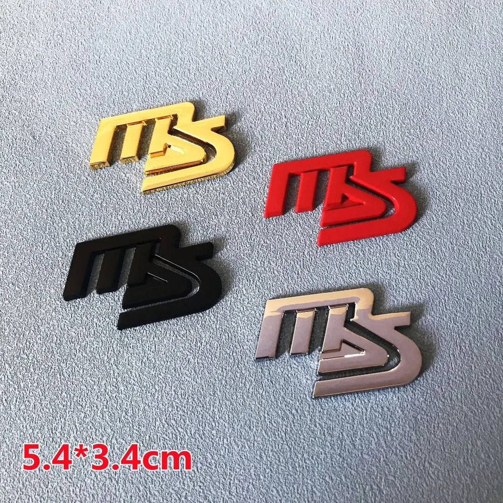 MS Logo Car Body Trunk Emblem Sticker for Mazda CX5 CX30 CX9 Atenza Axela RX7 MX3 MX5 Speed Protege Auto Window Side Badge Decal