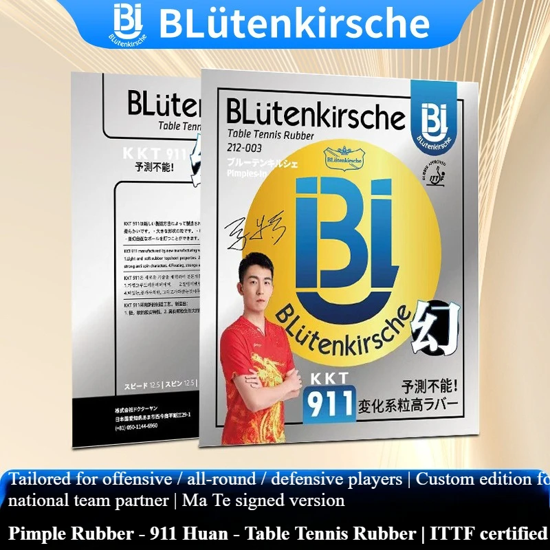 

New BLÜtenkirsche KKT-911 Table Tennis Rubber OX/ with 0.5/1.0mm Sponge Long Pimples ITTF Approved Professional Ping Pong Rubber