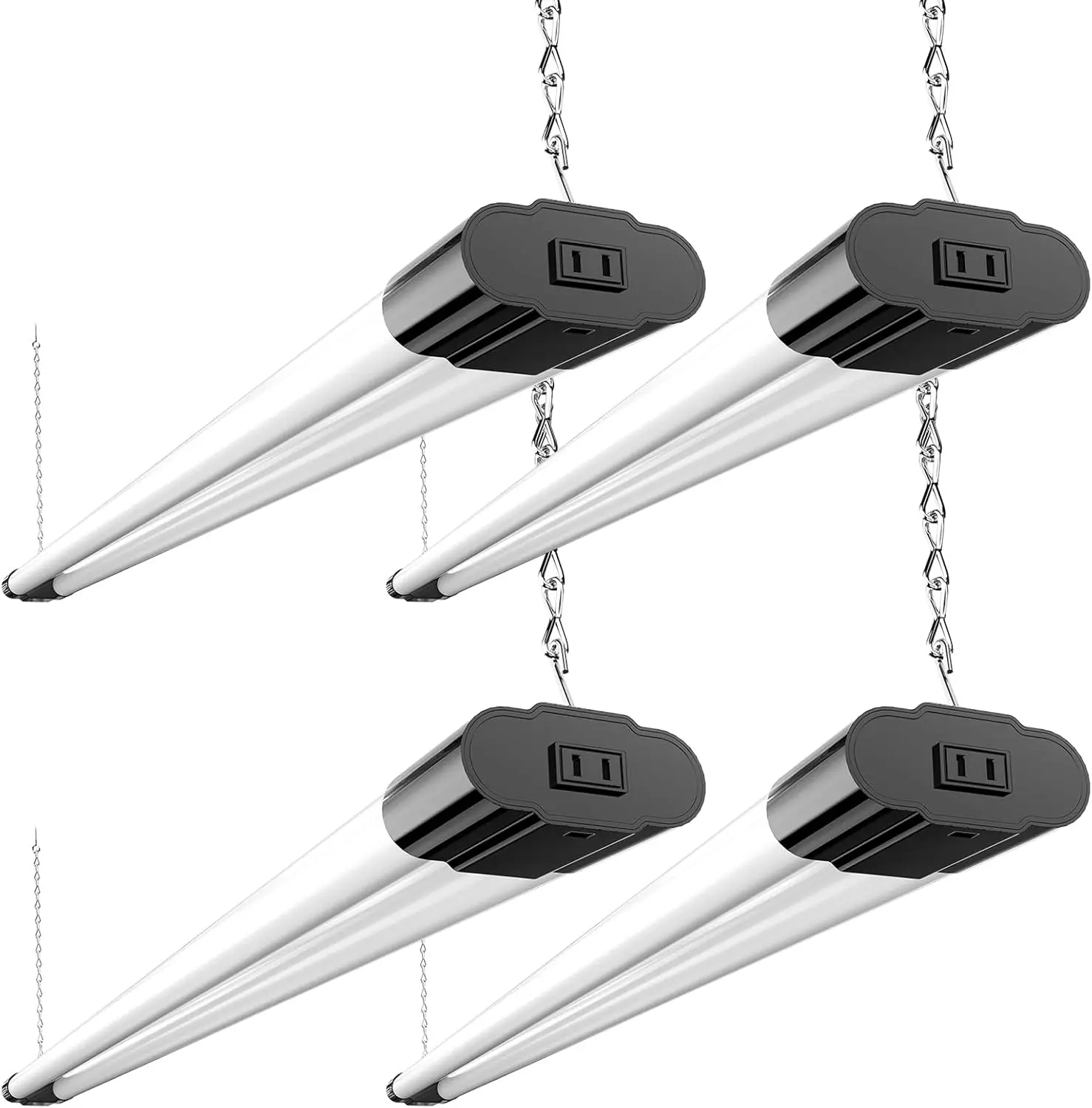 

4 Pack Linkable LED Shop Lights, 4 FT, 4000 LM, 5000K Daylight, Surface & Suspension Mount for Garage
