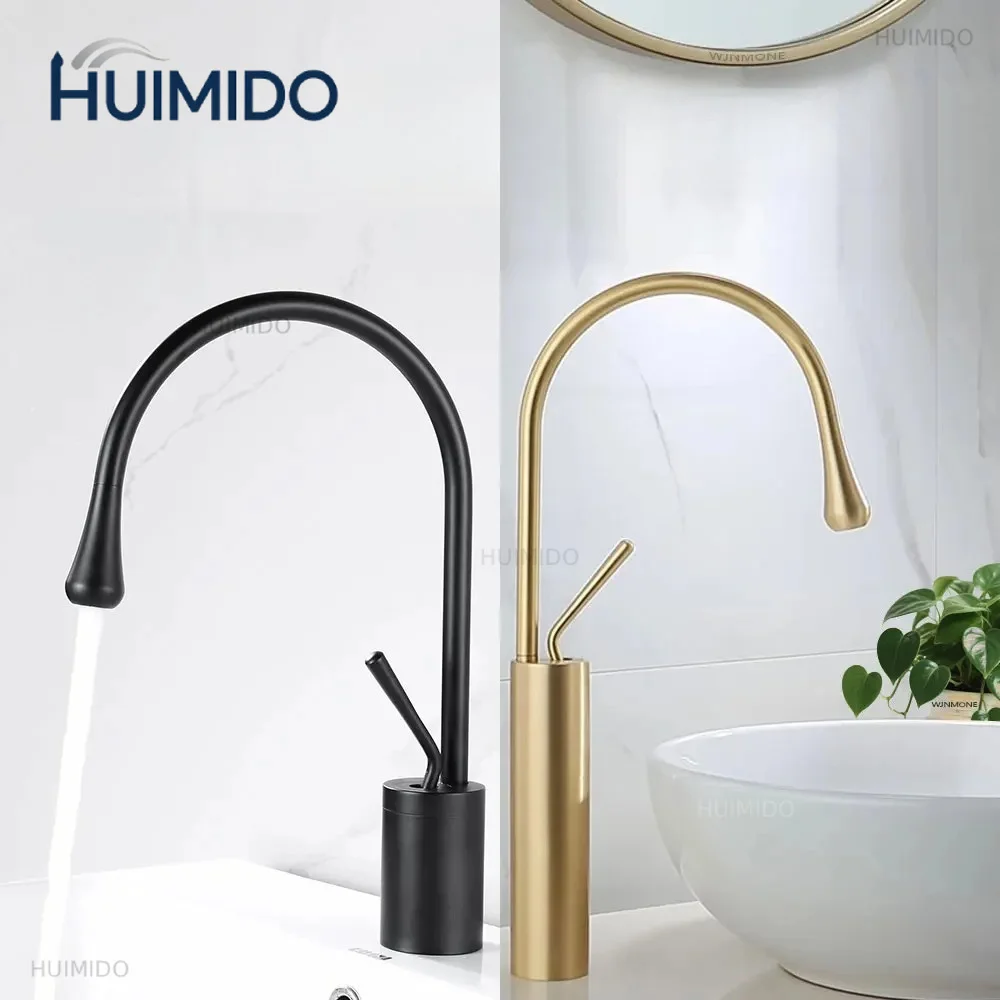Water Drop Washbasin Sink Faucet Deck Mount Hot Cold Brass Mixer Rotatable Water Tap Basin Faucets for Bathroom Kitchen