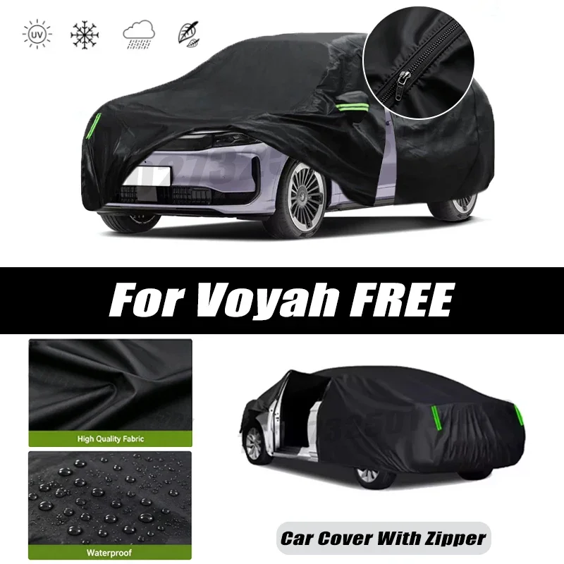 For Voyah FREE Car Covers Outdoor Waterproof Sun Rain Snow Protection UV Car Zipper Design Car Cover Accessories