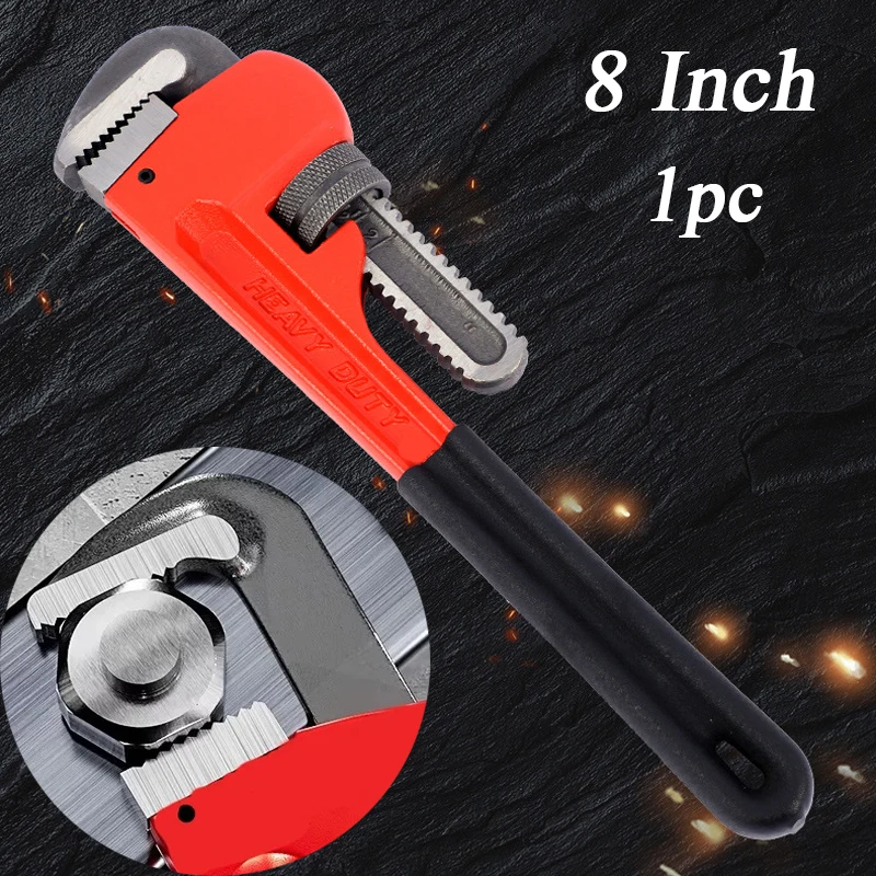 

1pc 8Inch Heavy Duty Pipe Pliers Adjustable Quick-Open Wrench Multifunctional Hardware Tools Nut Removal Water Pump Spanner