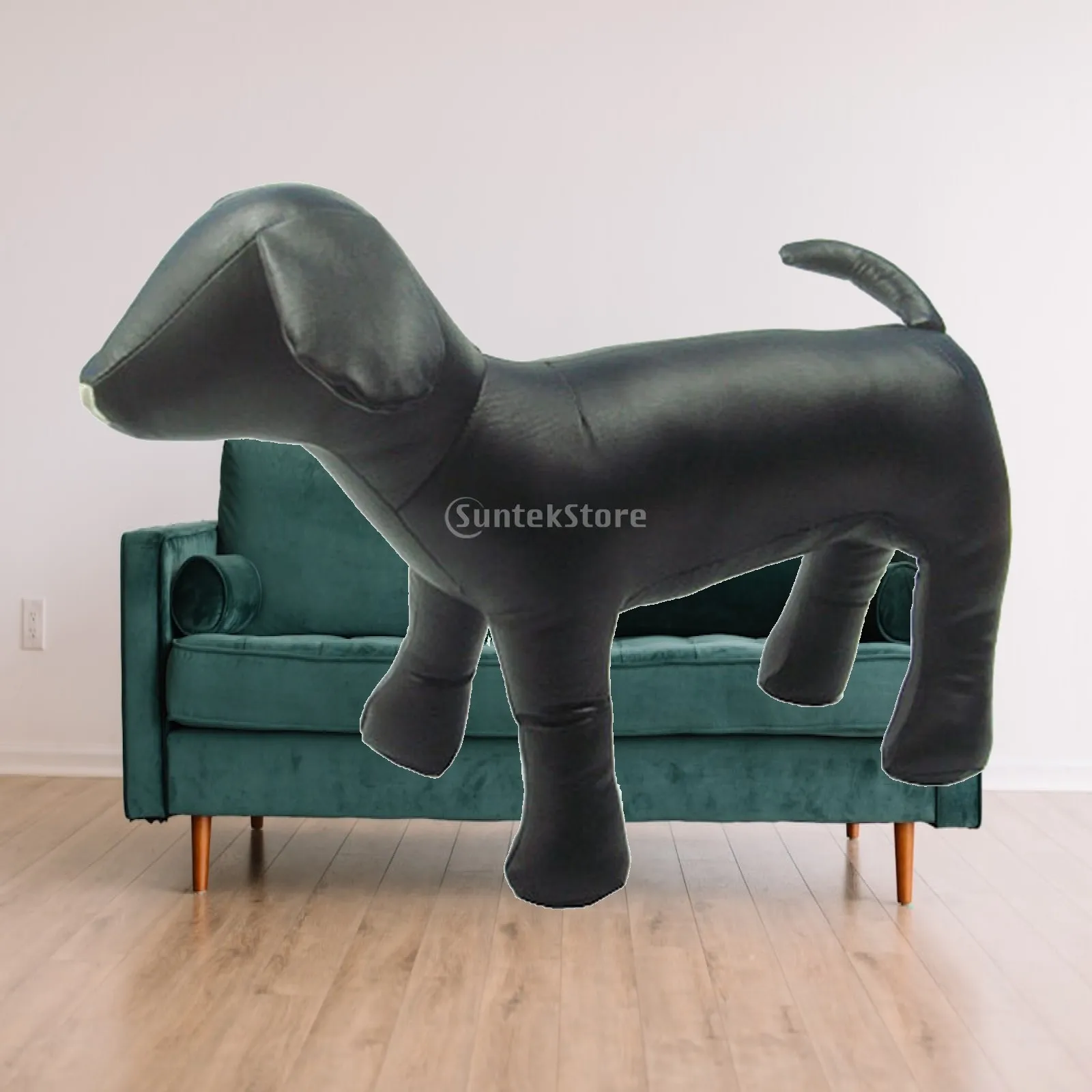 Pet Store Dog Mannequin Form for Clothing Display Pose Adjustable PU Leather Model for Vest Coat Collar Hat