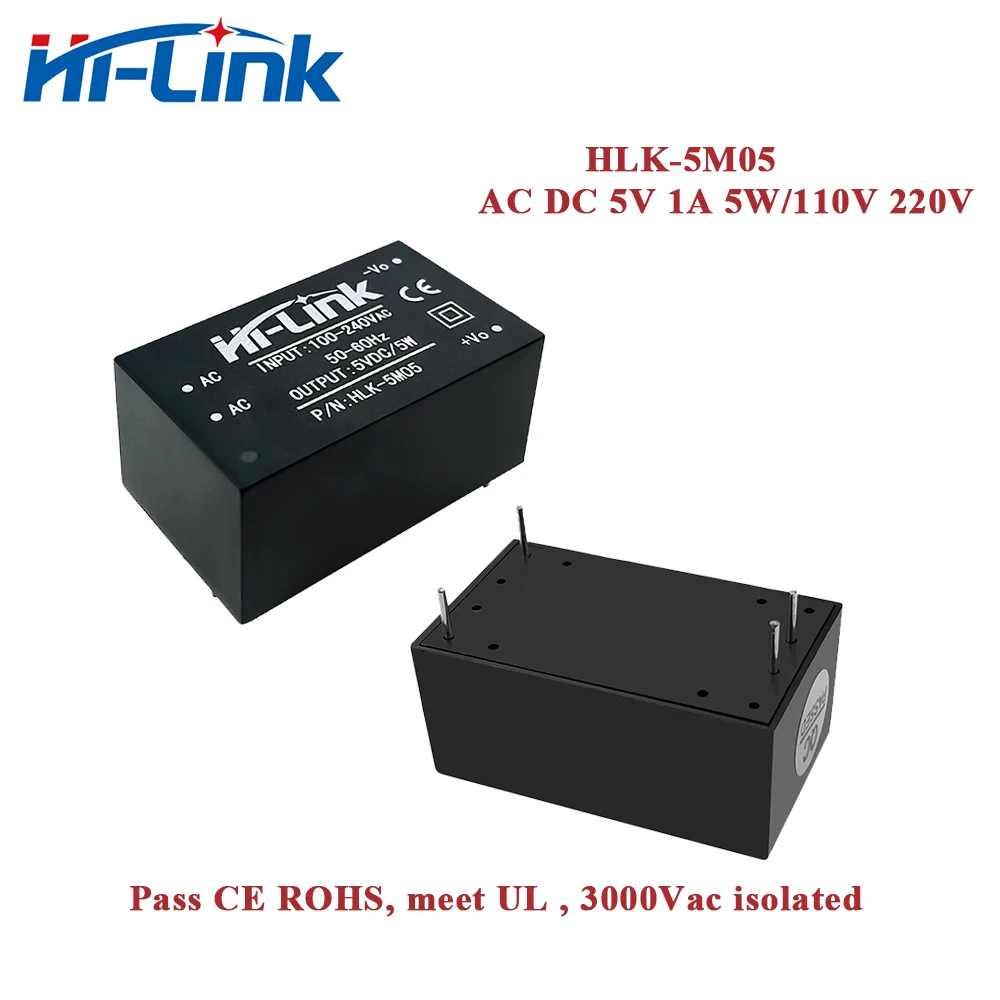 

Free Shipping 220V to 5V 1A 5W AC DC Isolated Switching Step-Down Power Supply Module HLK-5M05