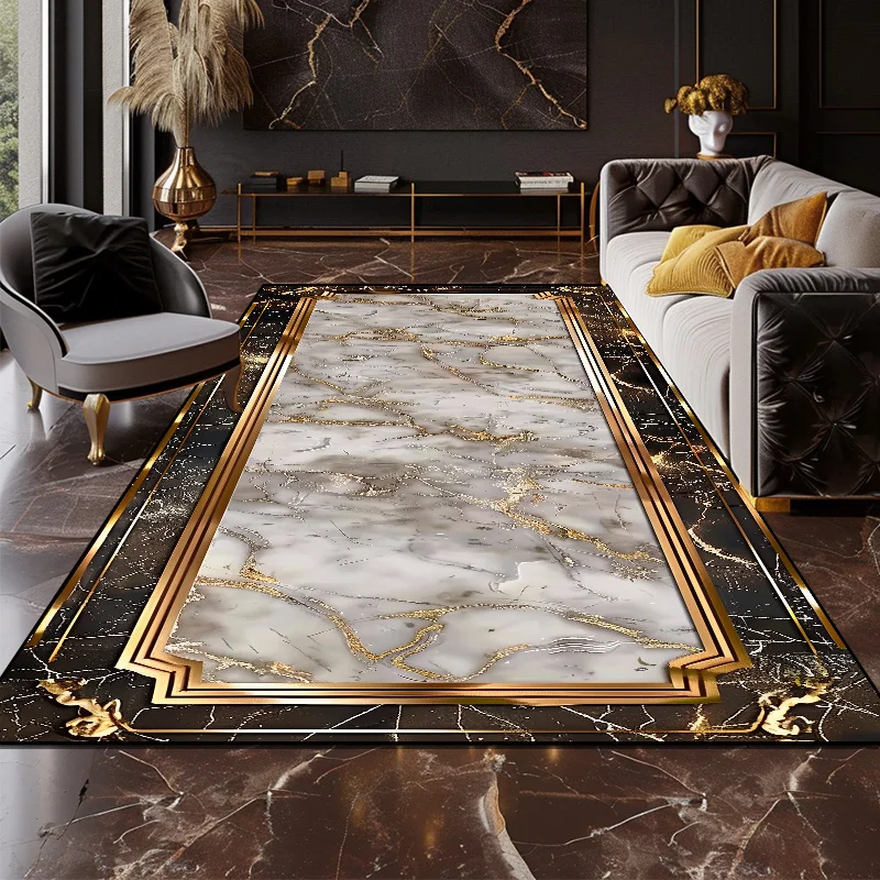 Luxury Carpet Living Room Decoration Sofa Foot Mat Marble Abstract Home Large Rug Room Bedside Hallway Floor Mat Soft Anti-slip