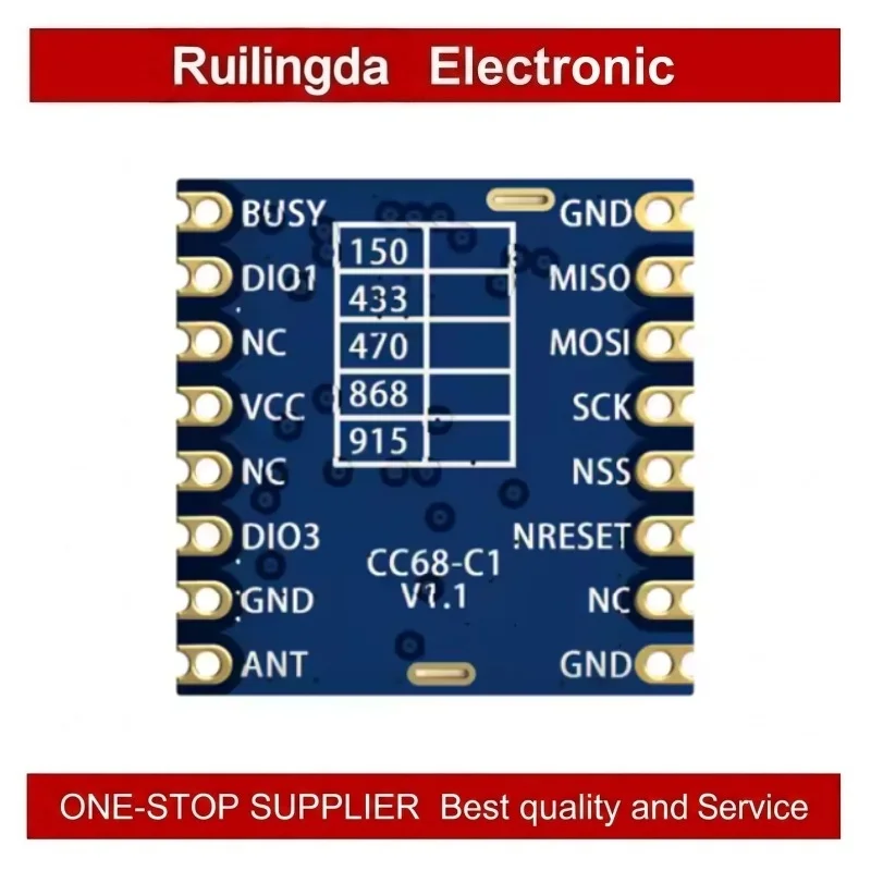 G-NiceRF | CC68-C1 433/470/868/915 MHz LoRa Wireless Transceiver Module SPI 160 mW LLCC68 Chip