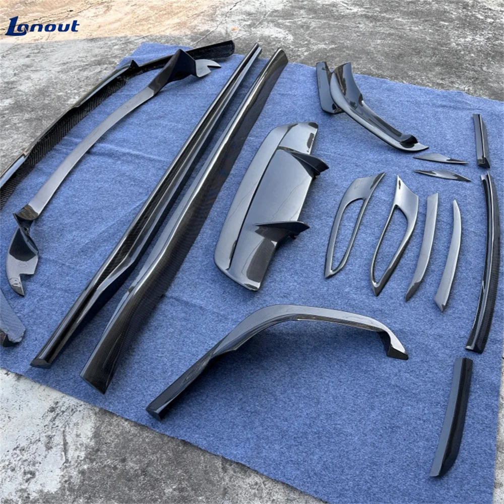 Front Bumper Lip, Rear Diffuser, Side Skirt Spoiler for Ferrari 812 Modified N-style Carbon Fiber Body Kit
