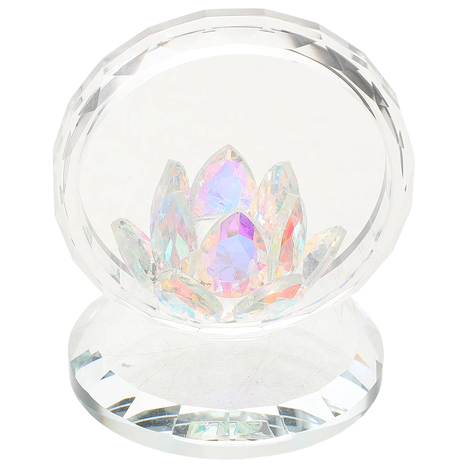 

Lotus Crystal Ornament Flower Figurines The Circle Reflection Glass Art