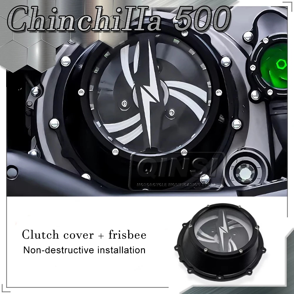 

For BENDA ChinchiIIa 500 Modified Transparent Clutch Cover Water Pump Cover Air Filter Engine Side Cover Accessories