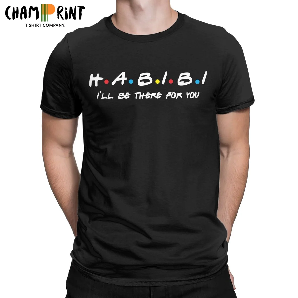 Men T-Shirts Habibi Arabic Quotes Fun 100% Cotton Tees Short Sleeve T Shirt Crewneck Clothes Unique