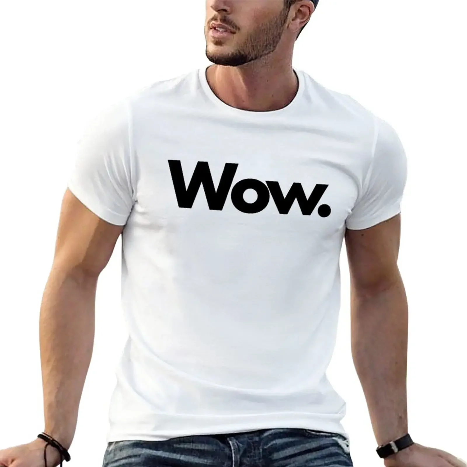 New Wow T-Shirt shirts graphic tees Aesthetic clothing quick drying t-shirt fitted t shirts for men