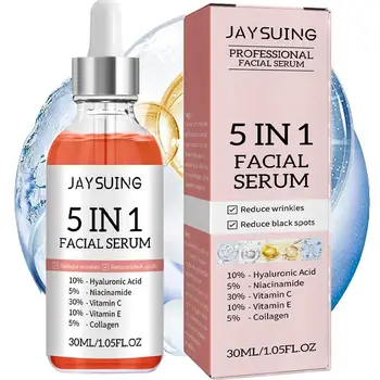 5 In 1 Face Serum 30% Vitamin C Moisturizing Whitening Anti Wrinkle Aging Niacinamide…