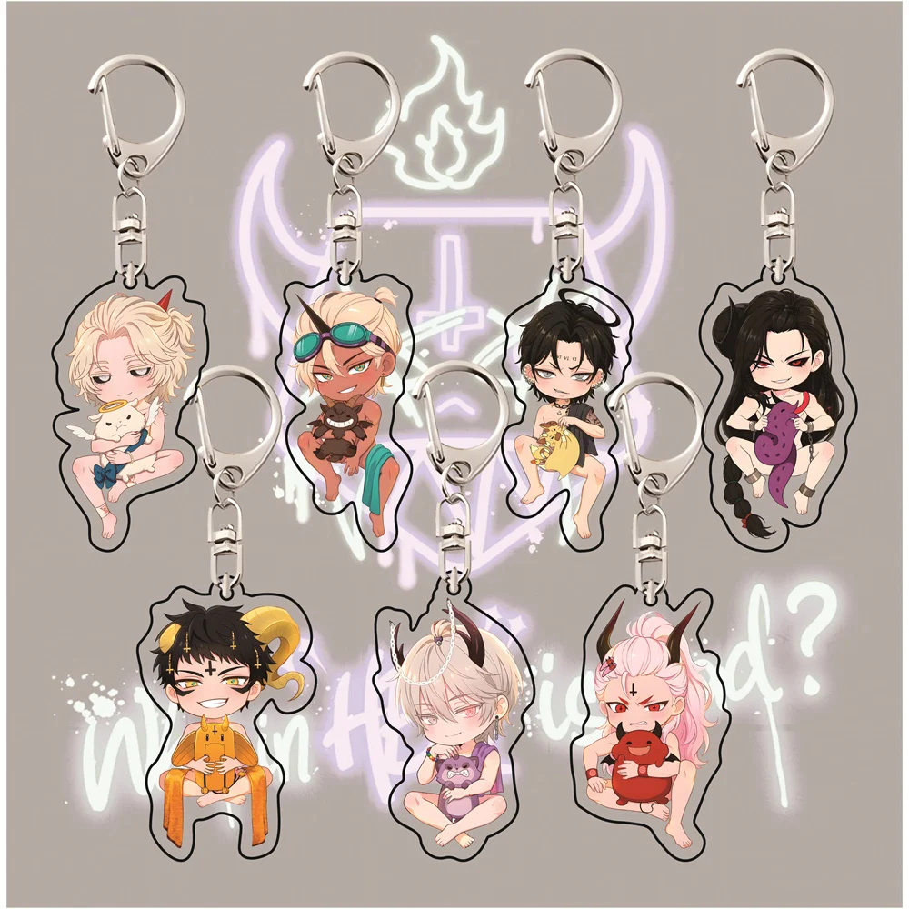 Was zum Teufel ist schlecht? 6cm Schwimmkleid-Chibi-Acryl-Schlüsselanhänger, Spiel-Anhänger, Taschenanhänger, Sammlerstück, Geschenk für Fans