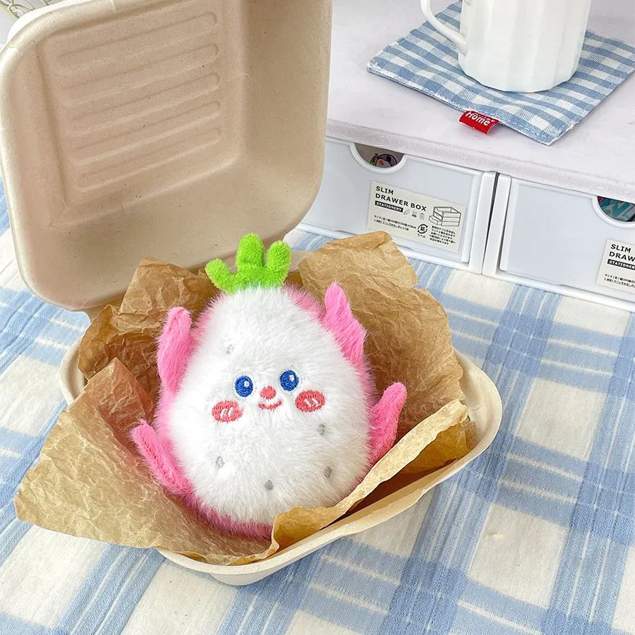 Porte-clés pomme créatif de poupée de dessin animé de fruits mignons, pendentif de sac d'école Durian, décorations alimentaires, ornements de Couple, cadeaux d'anniversaire