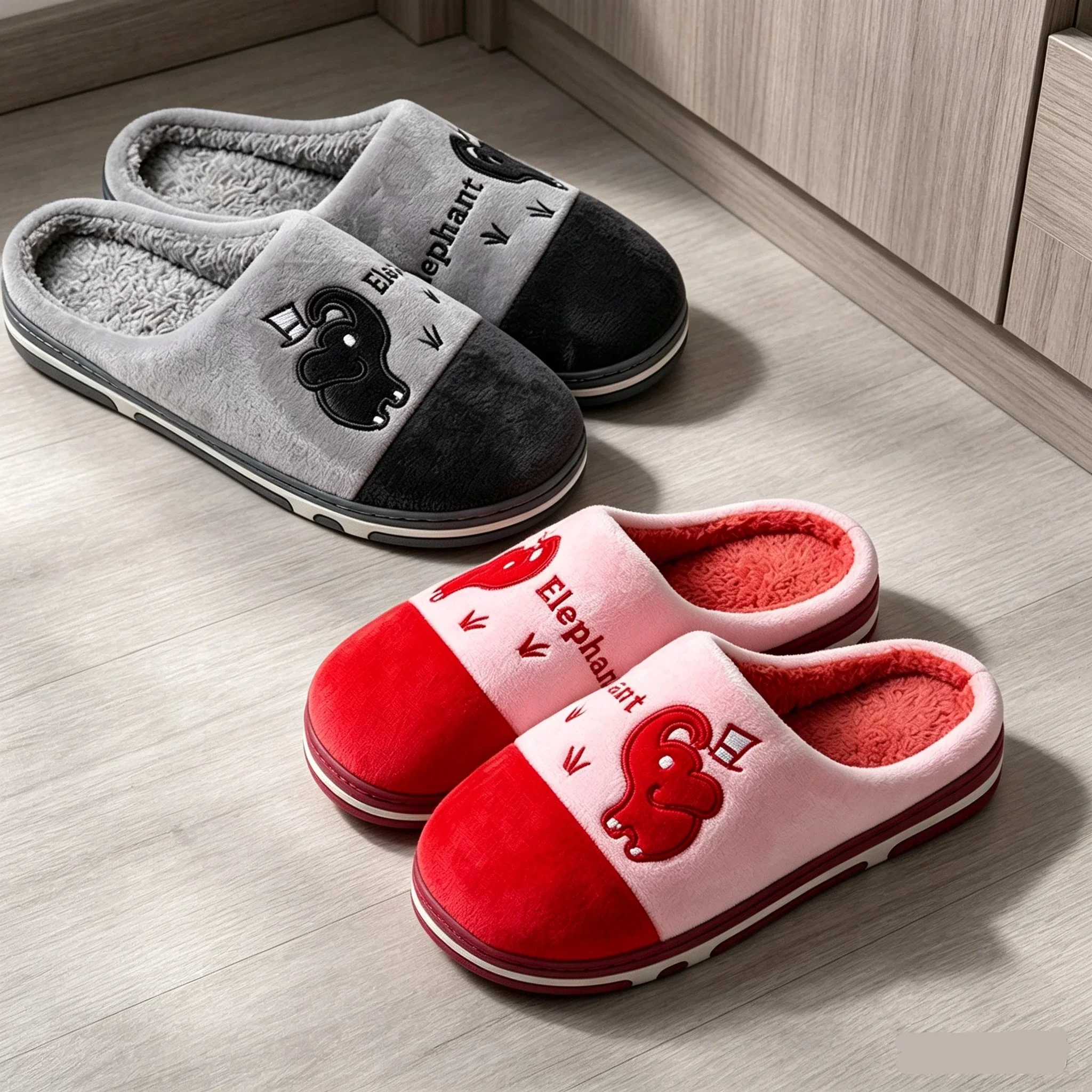 NEW Women's Men's Casual Thick Soft Bottom Home Slippers Household Plush Slippers Anti-slip Thermal Slippers Indoor Winter Flats