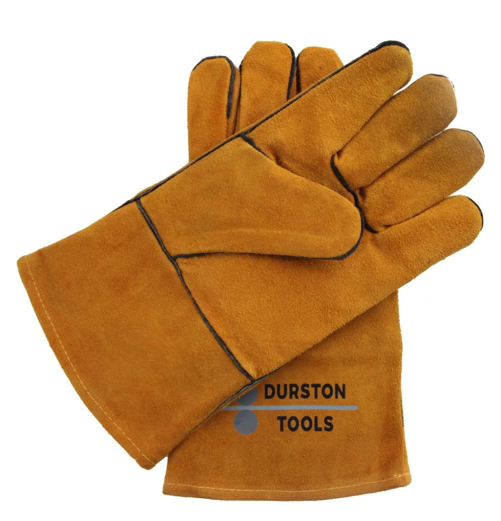 Durston Heat Resistant Split Leather Gloves, 250°C Safety Work Gloves for Jewelers Casting Hot Crucible Handling