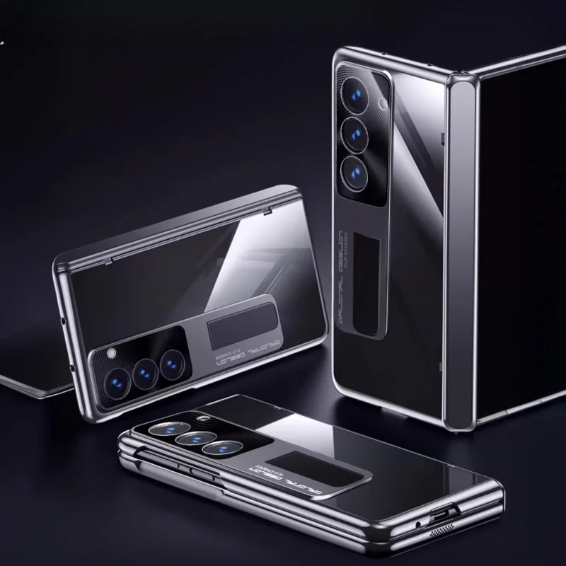 Ultra Thin Transparent Foldable Phone Case For Samsung Galaxy Z Fold5 Full Coverage Shockproof Premium Hard Protective Cover
