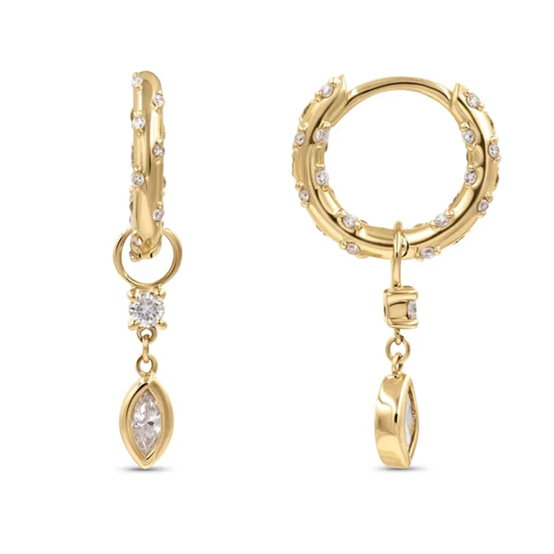 ROXI 925 Sterling Silver Water Drop Pendant Hoop Earrings For Women Summer Bohemian Beach Drop Dangle Earrings pendientes Plata