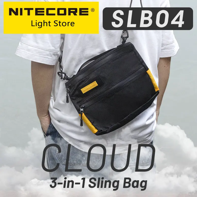 NITECORE SLB04 Outdoor Sling Bags Handbag Chest  400D Nylon Shoulder Crossbody  Iphone Xiaomi IPad Mini Earphone Men Women