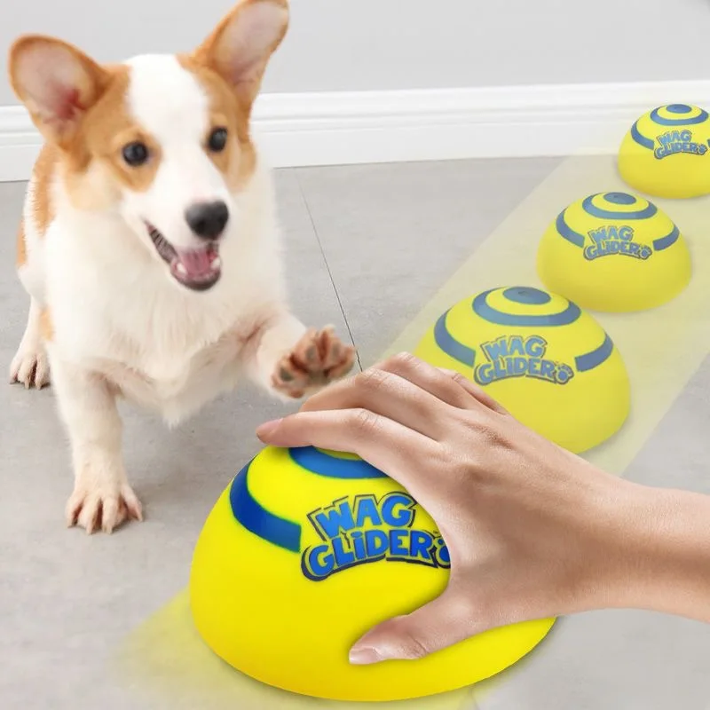 

Dog Disc Flying Pet Toys Teething Stick Wag Giggle Ball Chewing Toys Outdoor Interactive Toy Pet Hair Comber Puppy Supplies