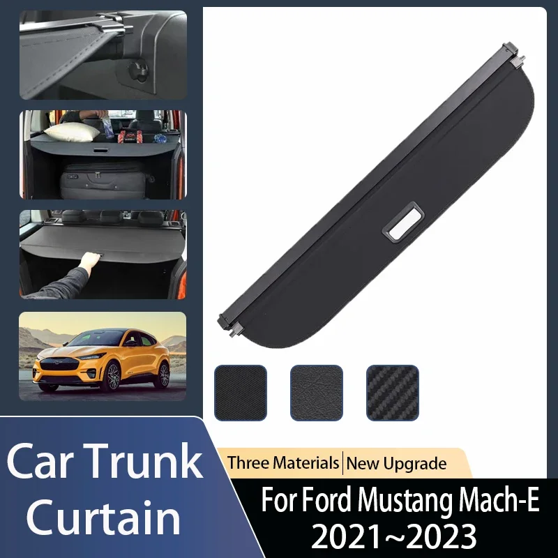 Fit For Ford Mustang Mach-E E 2021 2022 2023 Car Rear Trunk Curtain Cover Security Luggage Rack Partition Cargo Auto Accessories