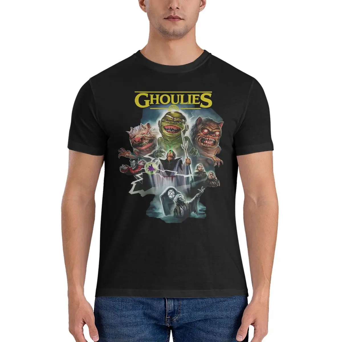 Men T-Shirt Ghoulies Art Funny Cotton Tees Short Sleeve Ghoulies T Shirt Crew Neck Clothing Gift Idea