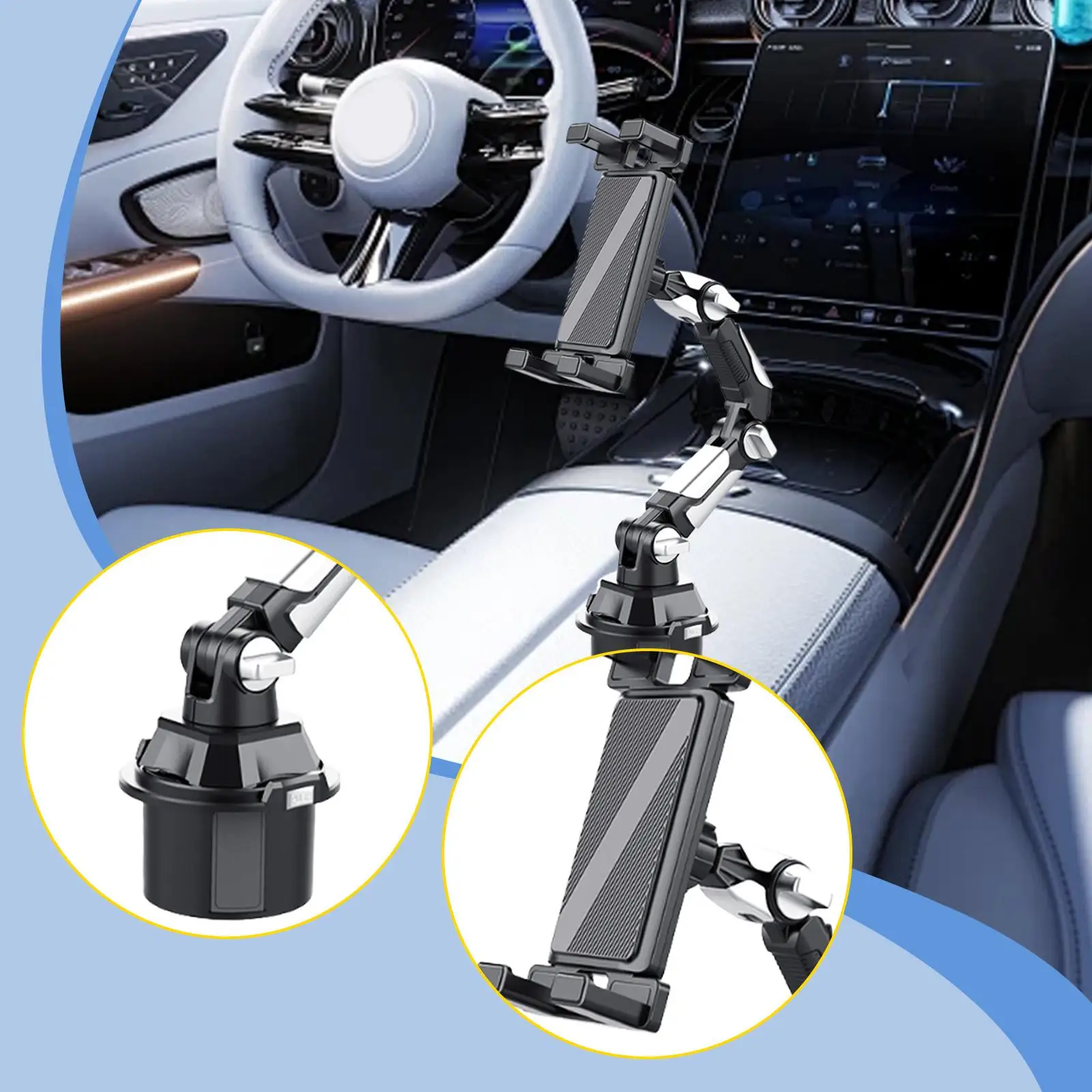 Support de téléphone de voiture rétractable léger pour Smartphones multifonctionnel réglable anti-dérapant 360 °   Support de rotation