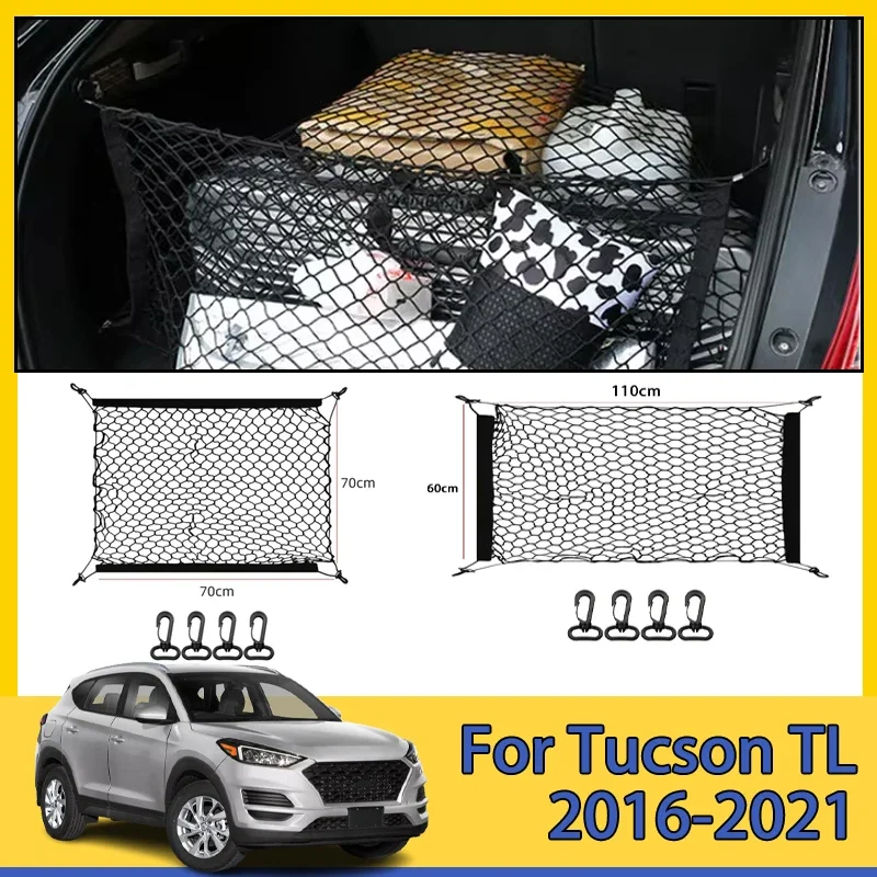 

Car Boot Trunk Net For Hyundai Tucson TL 2016-2021 2017 2018 2019 Luggage Mesh Nylon Bag Storage Rear Back Cargo Car Accessories