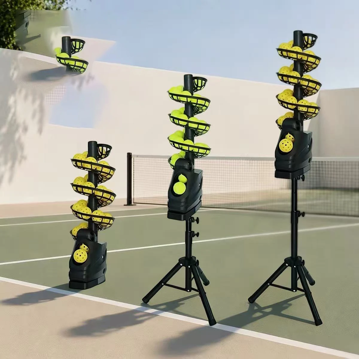 This Tennis Throwing Machine Can Hold 28 Balls. Tennis Serve Machine Equipped With 18650 Lithium Battery For 10 Hours