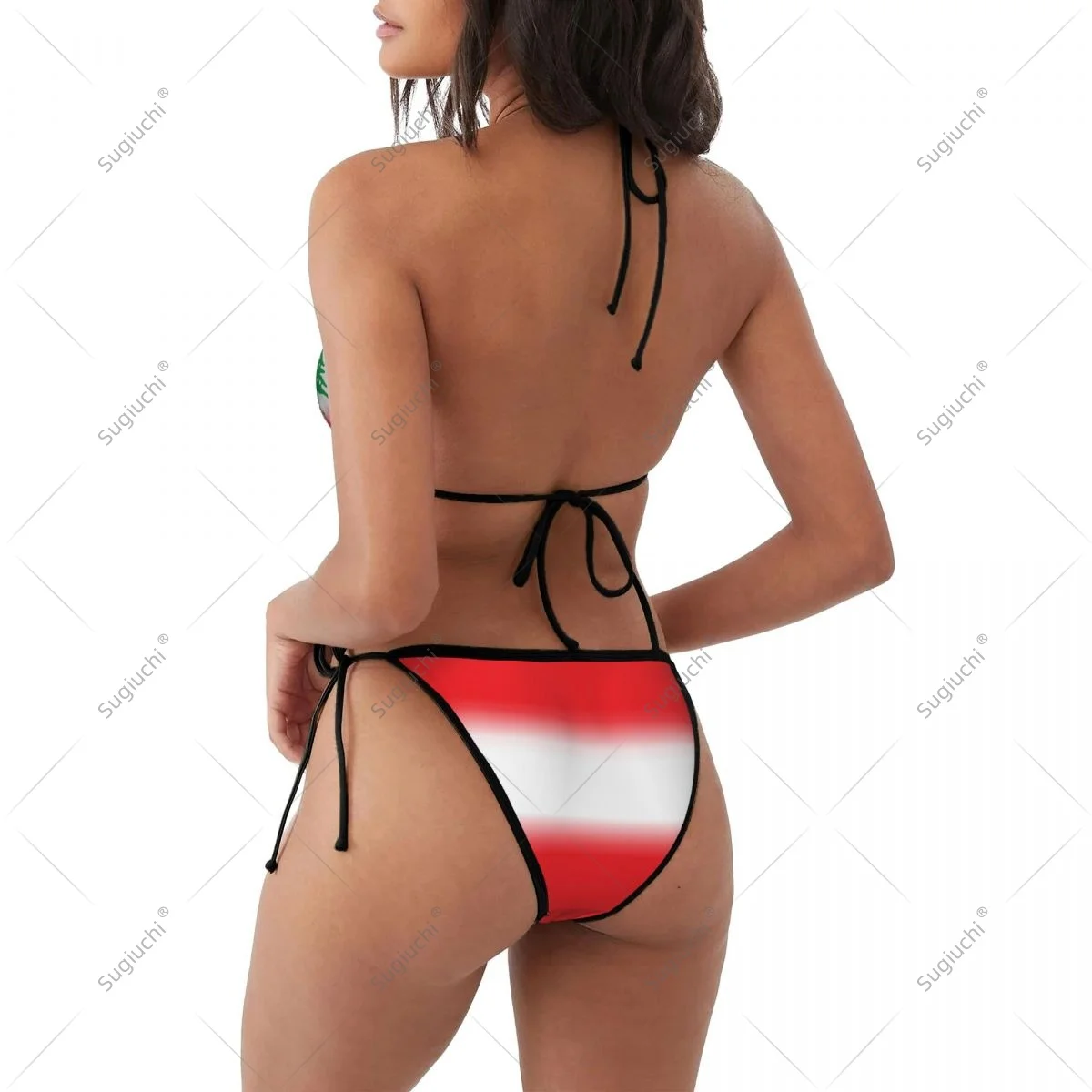 Women Girls Bikini Lebanon Flag Swimsuit Sets Three Point Beachwear Swimming Bathing Beach Party Suits Sexy Mujer
