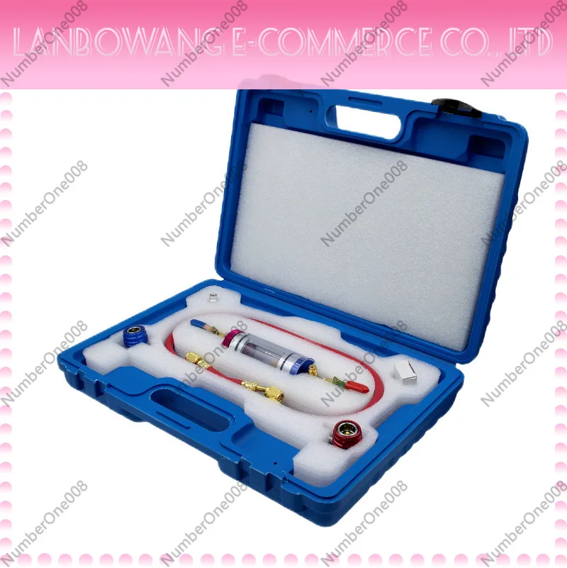 Automobile air conditioner, refrigerant dispenser, vacuum filter analyzer, tool, snow oil purity detection kit