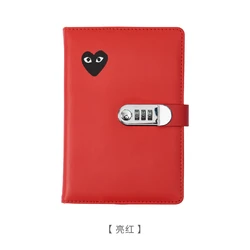 Love Password with Lock Notebook Literature Exquisite Student Girl Heart Thickened Diary Creative Production Hand Account