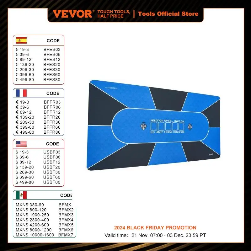 VEVOR Poker Table Top 70 x 35 Inch Poker Mat for Table Foldable Poker Table Top with Carrying Bag, Folding Poker Table Topper