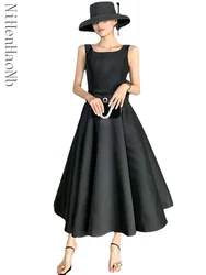 Sexy Backless Big Bow-tie Evening Guest Party Summer Dresses for Women Elegant Black Prom Birthday Ball Gown Vestidos